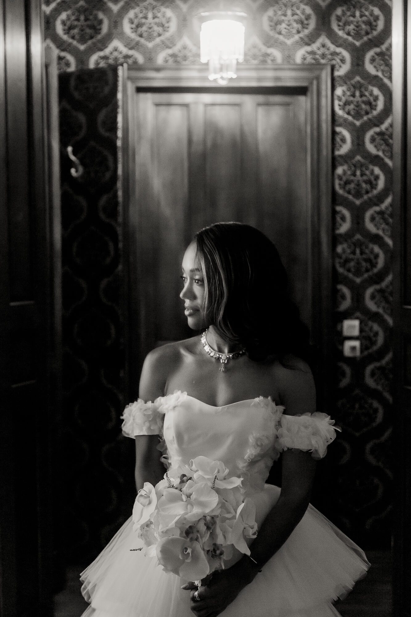 bride in a luxury french chateau