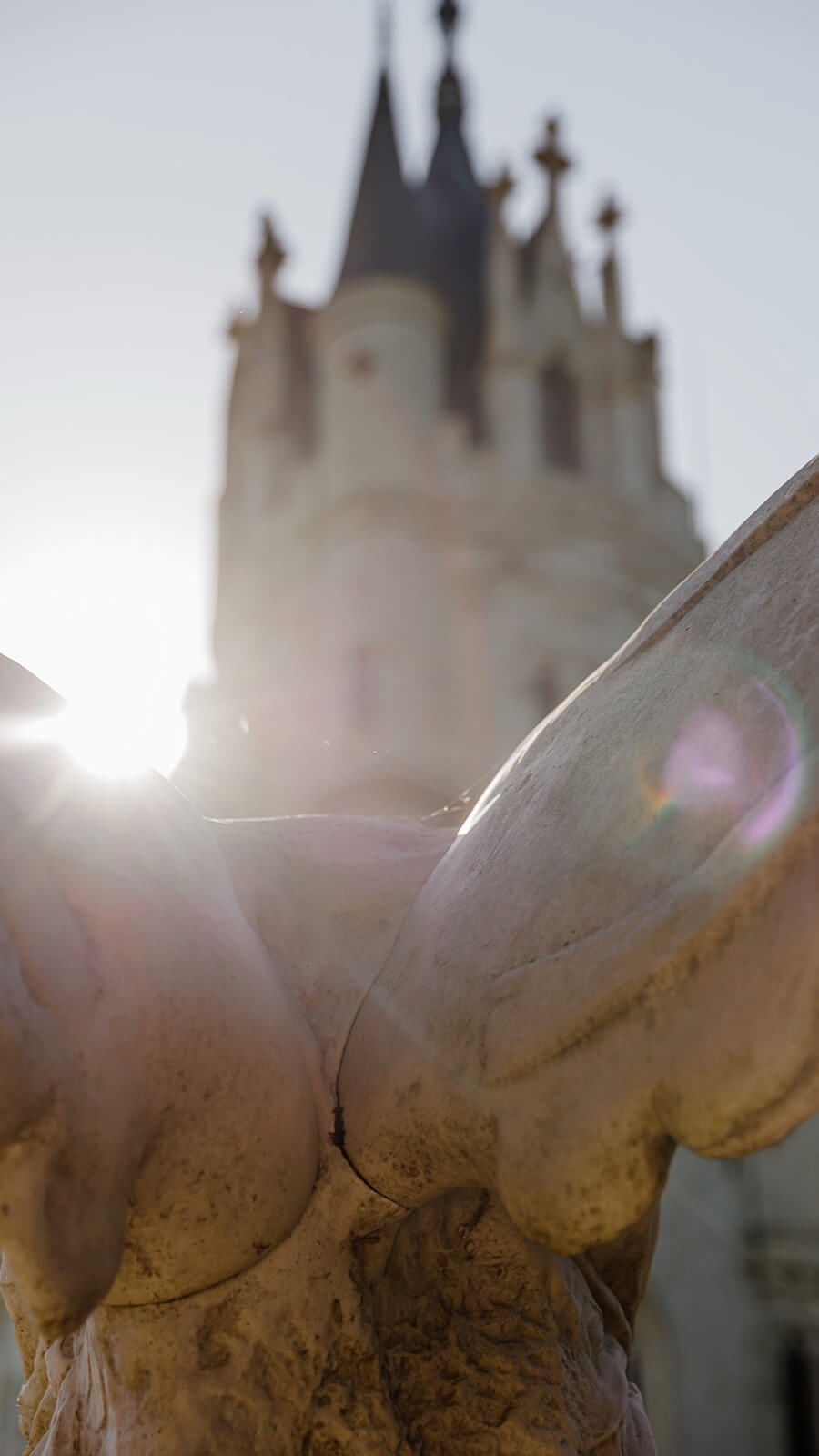 Vue aérienne d’un château mariage entouré de jardins, lieu féérique pour un mariage élégant.