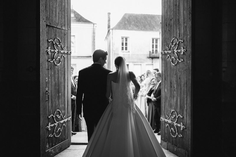 church ceremony at their castle wedding